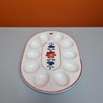 vintage Boerenbont serveerschaaltje voor gevulde eieren 80s, Porselein of Keramiek, Schaal, Ophalen of Verzenden, Zo goed als nieuw