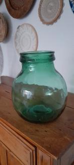Vintage groen glazen Viresa bolle gist fles vaas, Ophalen of Verzenden, Minder dan 50 cm, Groen, Glas