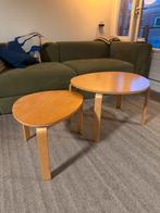 Vintage IKEA Salon Tafels - Set van 2, Huis en Inrichting, Tafels | Salontafels, Ophalen, Gebruikt, Eikenhout, Minder dan 50 cm