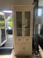 Vitrinekast, cremewit, Ophalen, Gebruikt, 200 cm of meer, 50 tot 100 cm