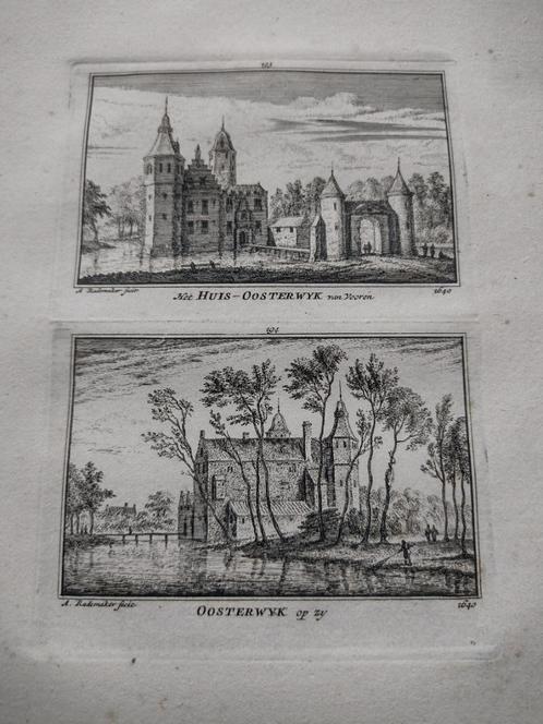 193/194 Oosterwijk het Huis Kopergravure 18e Eeuw dl 3, Antiek en Kunst, Kunst | Etsen en Gravures, Ophalen of Verzenden