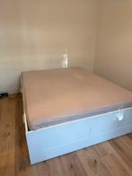 IKEA BRIMNES bed frame with storage drawers, 180x200 cm,, Ophalen, Wit, Tweepersoons, Zo goed als nieuw