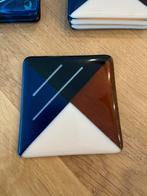 7 Onderzetters van glas in lood, Ophalen of Verzenden, Zo goed als nieuw, Glas of Kopje