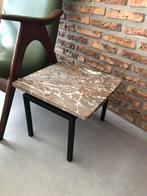 Leuk vintage marmeren bijzettafel plantentafeltje, Ophalen, Gebruikt, Rond, Minder dan 55 cm