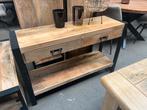 Magazijn leegverkoop sidetable Britt mangohout metaal zwart, Nieuw, Ophalen of Verzenden, Info@wkhome.nl, Argonweg 20 Amersfoort