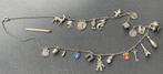 Zilveren bedelketting met 22 bedels, Sieraden, Tassen en Uiterlijk, Kettingen, Ophalen of Verzenden, Zo goed als nieuw, Zilver