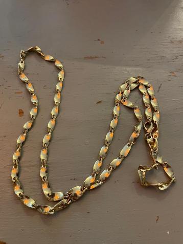 Vintage retro schakelketting ketting goudkleur collier boho beschikbaar voor biedingen