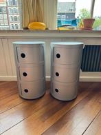Kartell Componibili, zilver/grijs, 2 stuks, Huis en Inrichting, Slaapkamer | Nachtkastjes, Ophalen, Kunststof, Minder dan 45 cm