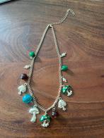 Goudkleurige ketting met paddenstoelen, Overige materialen, Verstelbaar, Nieuw, Ophalen of Verzenden