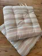 2 tuinstoelkussentjes waterafstotend 37x37 beige/wit, Ophalen, Nieuw