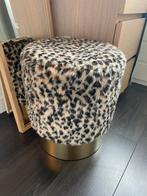 Animal print poef, Huis en Inrichting, Minder dan 50 cm, Rond, Minder dan 50 cm, Zo goed als nieuw