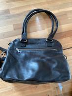 Cowboysbag zwart keurig leer 34x26x13cm, Verzenden, Zo goed als nieuw, Zwart