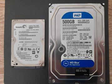 2 x HDD 500GB 2.5 inch Seagate / 3.5 inch Western Digital beschikbaar voor biedingen