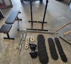 Trainingsbank met gewichten, Ophalen of Verzenden, Halterstangen