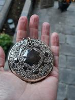 Antiek Verzilverd Zakspiegeltje met Foto Vak, Ophalen of Verzenden