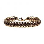 18cm tot 22cm Armband Dames Breed Verguld RVS Cubaanse, Staal, Birgitta-Gracht 33, 6465 EL Kerkrade, Nederland, Verzenden, Nieuw