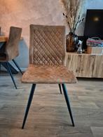 Haco Dahlia Eetkamerstoelen Cognac - Zeer Goed!, Ophalen, Bruin, Zo goed als nieuw, Metaal
