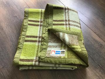 Wollen deken DIDAS Dralon groen geruit plaid 220 x 180