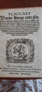 Placcaet (Knuttel 2936)vande Hooge ende Mo.....Heeren Staten, Ophalen of Verzenden, Gelezen, Christendom | Protestants