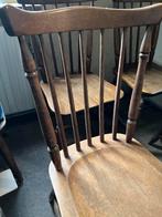 4 Retro Houten Stoelen Jaren 70, Ophalen, Gebruikt, Bruin, Vier