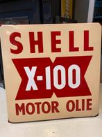 Prachtig emaille SHELL X100 reclamebord., Ophalen of Verzenden, Zo goed als nieuw, Reclamebord