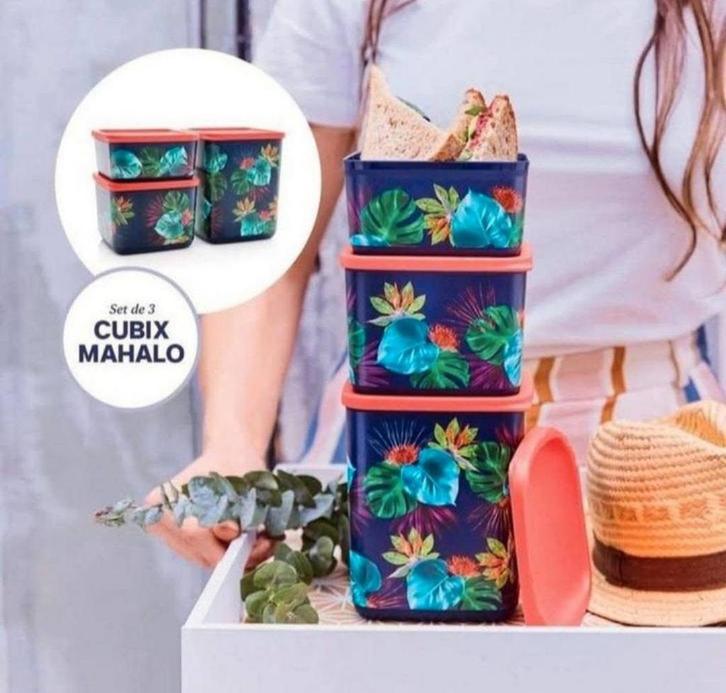 Tupperware Cubix Tropical Set (3), Huis en Inrichting, Keuken | Tupperware, Nieuw, Bak of Kom, Ophalen of Verzenden