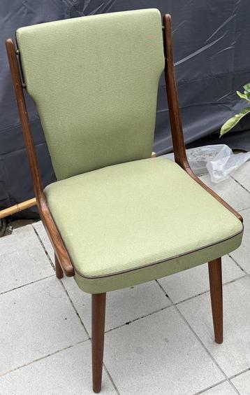 vintage stoel jaren 50-60 mooie groene skai bekleding beschikbaar voor biedingen