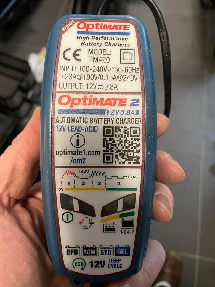 OptiMate 2 Acculader, Motoren, Onderdelen | BMW, Gebruikt, Ophalen of Verzenden