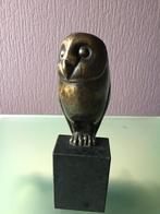 Bronzen uil op marmeren voet, Ophalen of Verzenden