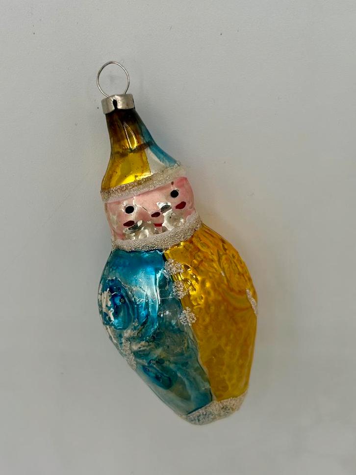 Oude kerstbal Pierrot clowntje harlekijn, Diversen, Kerst, Gebruikt, Ophalen of Verzenden