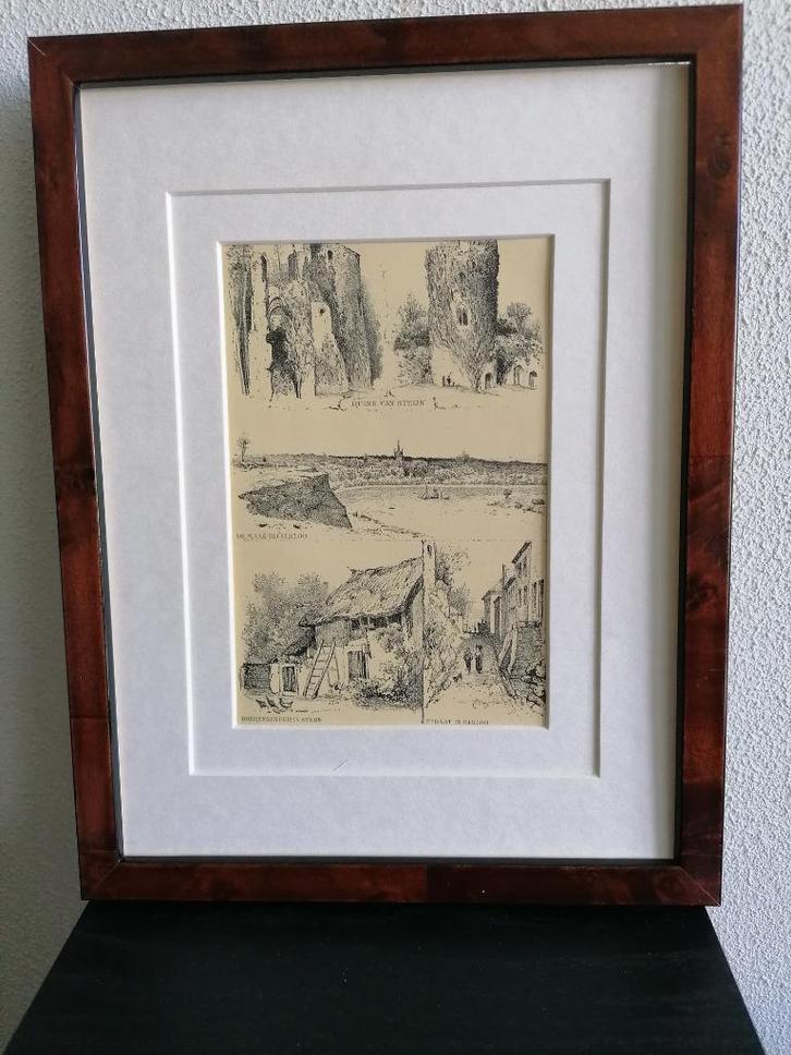 Craandijk Litho Limburg Elsloo Steijn Ruine 1880 (7), Antiek en Kunst, Kunst | Litho's en Zeefdrukken, Ophalen of Verzenden