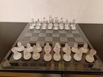 glazen schaakset, Hobby en Vrije tijd, Gezelschapsspellen | Bordspellen, Een of twee spelers, Ophalen, Zo goed als nieuw