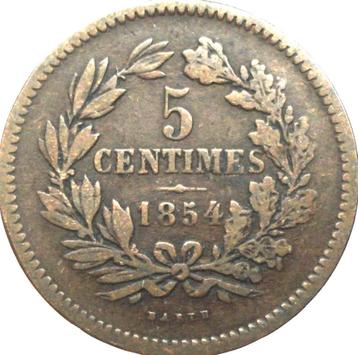 Luxemburg 5 centime 1854 (schaars) beschikbaar voor biedingen