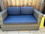 Tuinsetje 2 stoelen, bank en tafel met glasplaat, Tuin en Terras, Tuinsets en Loungesets, Ophalen, 4 zitplaatsen, Kunststof, Gebruikt