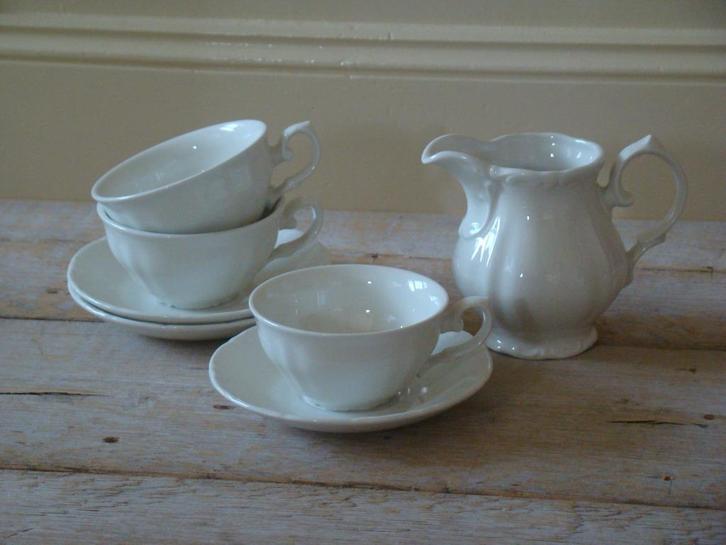 Servies, Spaans, Pontesa, wit, gaaf, Antiek en Kunst, Antiek | Servies los, Ophalen of Verzenden