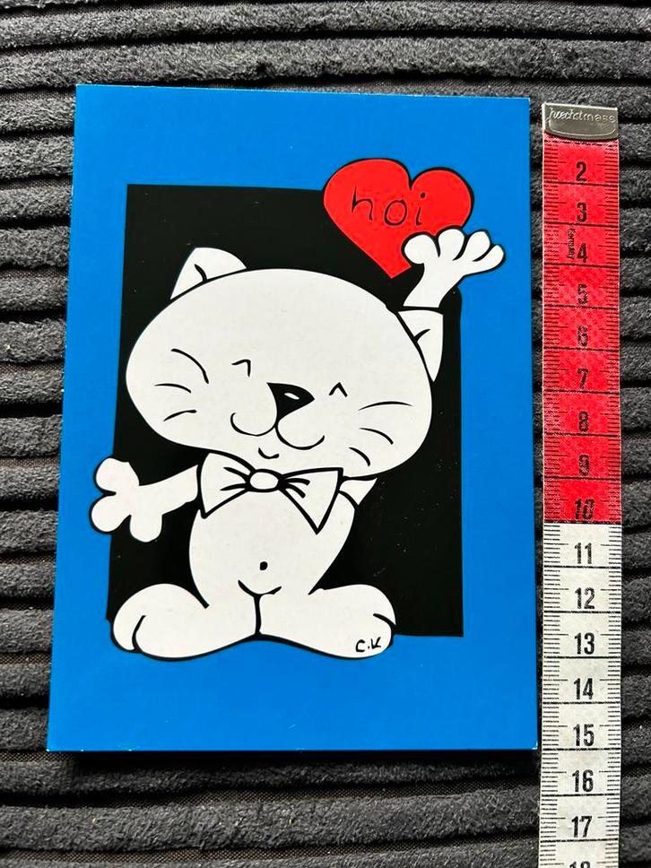 5. Kaart illustr kat hart Hoi, Verzamelen, Ansichtkaarten | Themakaarten, Ongelopen, Ophalen of Verzenden
