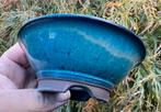 Bonsai schaal blauw geglazuurd Japans aardewerk 12,5x4,6, Tuin en Terras, Bloempotten, Rond, Ophalen of Verzenden, Zo goed als nieuw