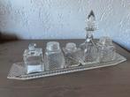 Peper zout olie azijn  stel kristal, Antiek en Kunst, Antiek | Glas en Kristal, Ophalen of Verzenden