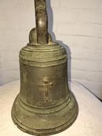 antieke bronzen bel met klepel, Ophalen of Verzenden, Brons