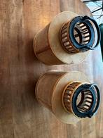 Set van 2 rotan lantaarns, Ophalen of Verzenden, Zo goed als nieuw, Hout, Minder dan 100 cm