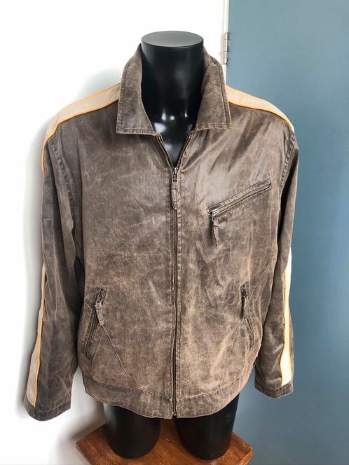 Milestonr bruin nepleer leren dunne jas vitale 54, Kleding | Heren, Jassen | Zomer, Zo goed als nieuw, Maat 52/54 (L), Bruin, Ophalen of Verzenden