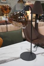 Mooie tafellamp Bisho Light & Living metaal & bruin glas, Huis en Inrichting, Lampen | Tafellampen, Ophalen of Verzenden, Zo goed als nieuw