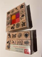 Houten Stempels Set - Bloemen en Dieren, Hobby en Vrije tijd, Ophalen of Verzenden, Zo goed als nieuw, Houten stempel