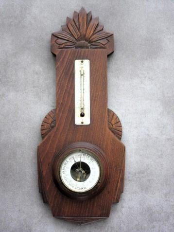 Oude art-deco thermometer en barometer beschikbaar voor biedingen