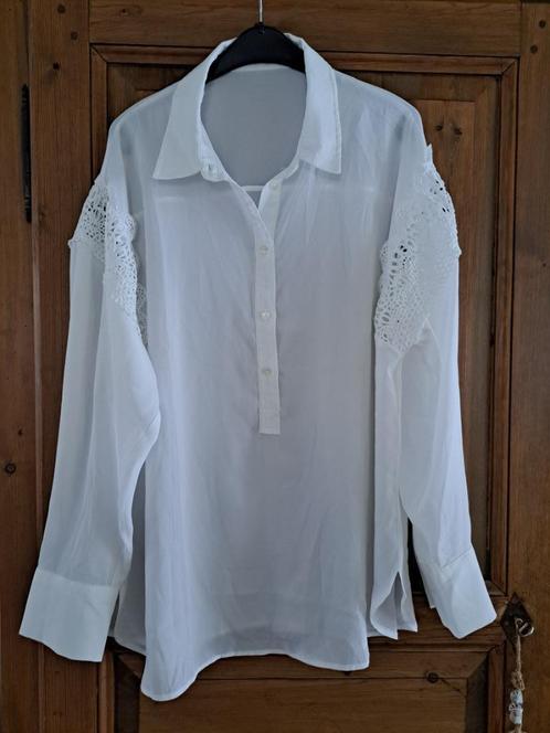 Mooie witte blouse van Mango Violeta, L (44/46/XXL), Kleding | Dames, Blouses en Tunieken, Zo goed als nieuw, Wit, Verzenden