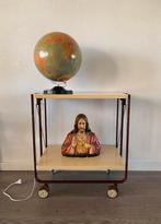 Vintage 80s design Serveertafel serveerwagen inklapbaar, Huis en Inrichting, Ophalen, Gebruikt, Metaal of Aluminium, 55 tot 75 cm