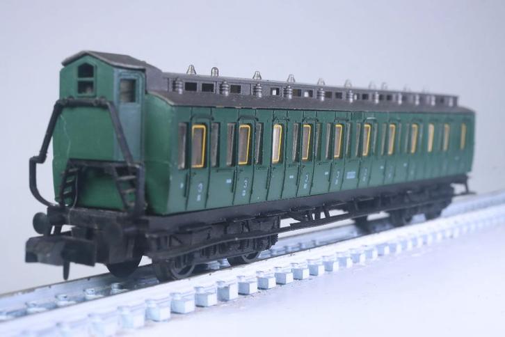 Coupérijtuig 3e kl type C4, groen, DRG, Hobby en Vrije tijd, Modeltreinen | N-Spoor, Gebruikt, Wagon, Gelijkstroom, Arnold, Ophalen of Verzenden