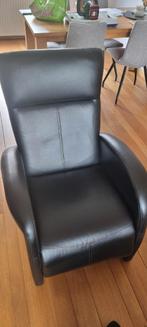 Lederen Relaxfauteuil- Zwart, Huis en Inrichting, Fauteuils, Gebruikt, Ophalen of Verzenden, 75 tot 100 cm, Modern