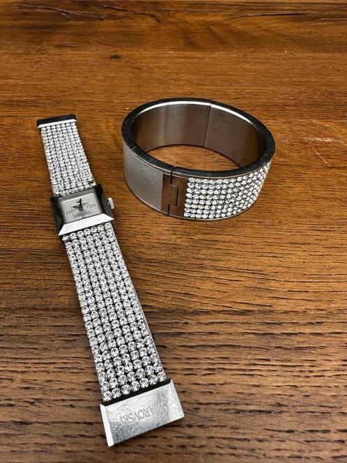 Swarovski set - horloge en armband, Sieraden, Tassen en Uiterlijk, Horloges | Dames, Gebruikt, Polshorloge, Overige merken, Zilver