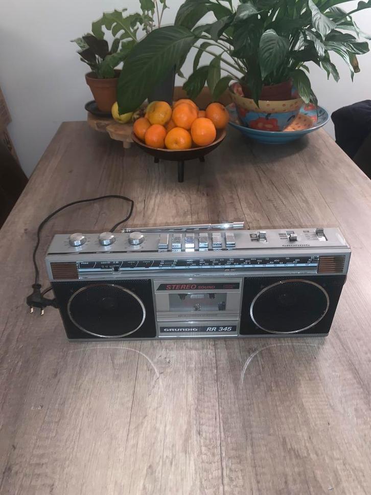 Vintage Grundig RR 345 Radio Cassettespeler, Audio, Tv en Foto, Radio's, Gebruikt, Radio, Met cd-speler, Ophalen of Verzenden